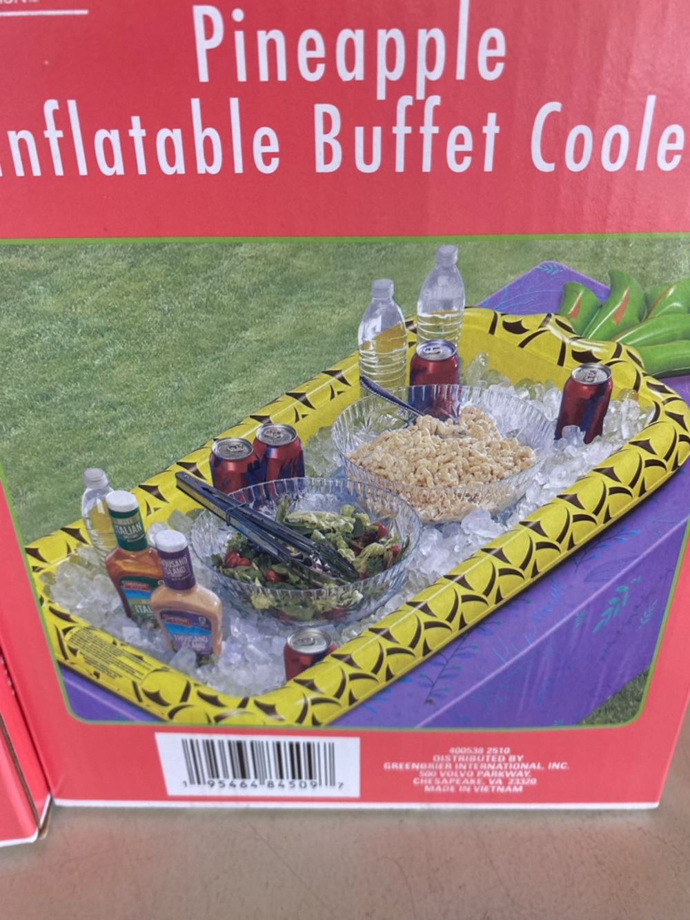 Pineapple Inflatable Buffet Cooler - Yellow